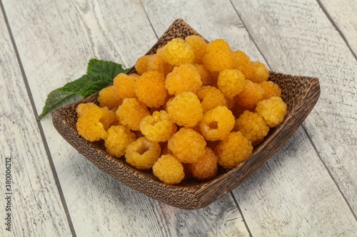 Sweet ripe tasty yellow raspberry