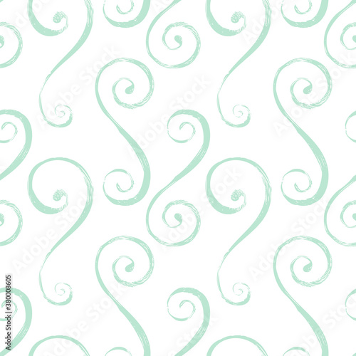 seamless pattern of scroll brush strokes