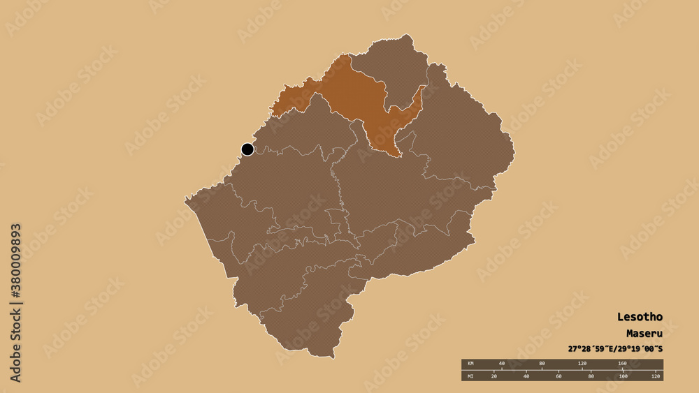 Location of Leribe, district of Lesotho,. Pattern