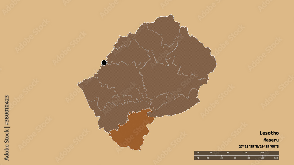 Location of Quthing, district of Lesotho,. Pattern