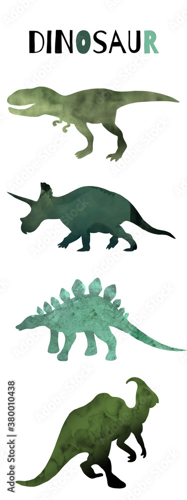 Obraz premium Different type of dinosaurs illustration set collection