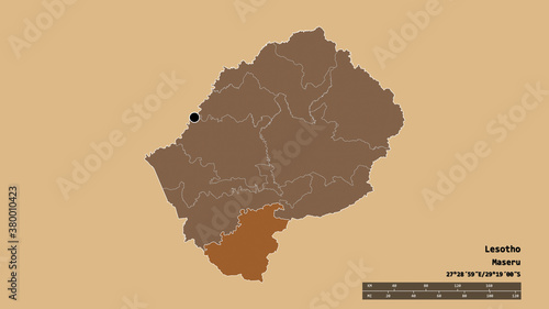 Location of Quthing  district of Lesotho . Pattern