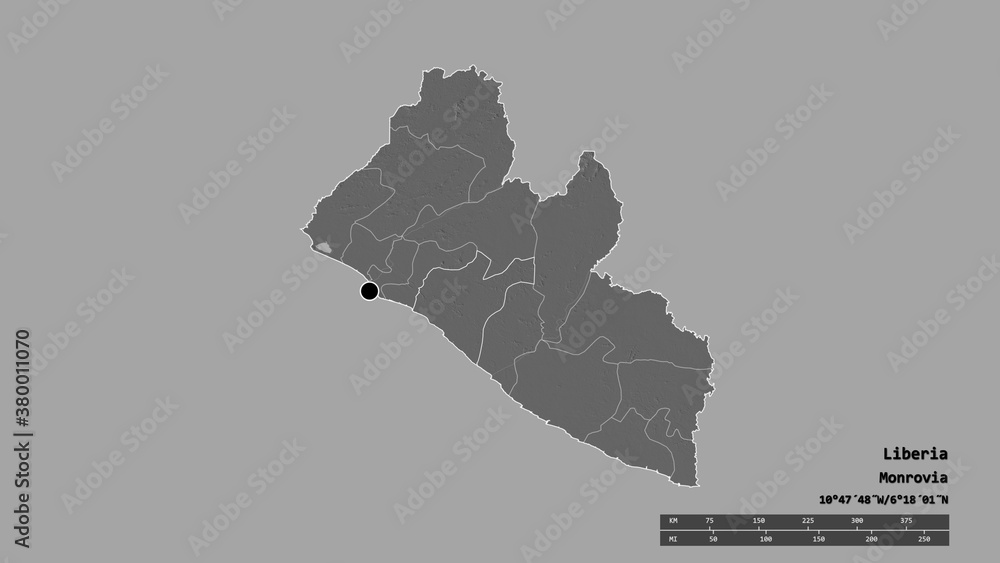 Location of Grand Bassa, county of Liberia,. Bilevel
