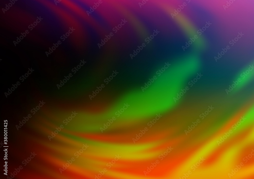 Dark Multicolor, Rainbow vector modern bokeh pattern. An elegant bright illustration with gradient. The template can be used for your brand book.