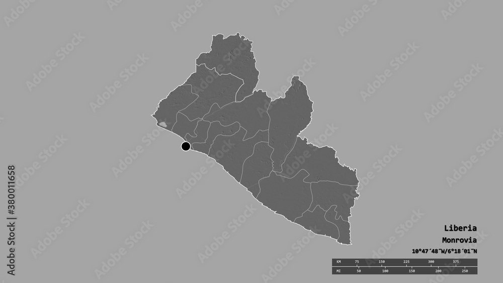 Location of Lofa, county of Liberia,. Bilevel