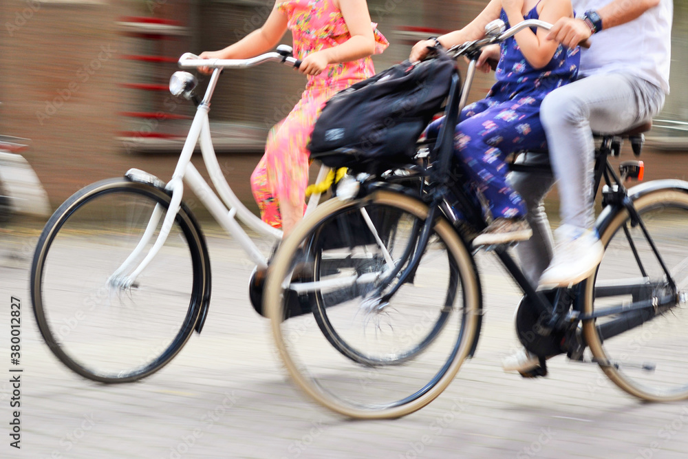 Cyclists in the city Cyclists in the city