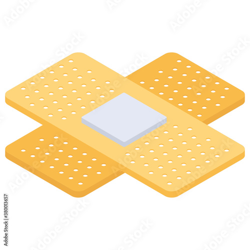 
Adhesive bandage  in isometric design   
