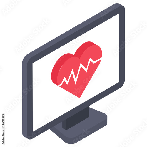 
Cardiogram icon isolated on white background 
