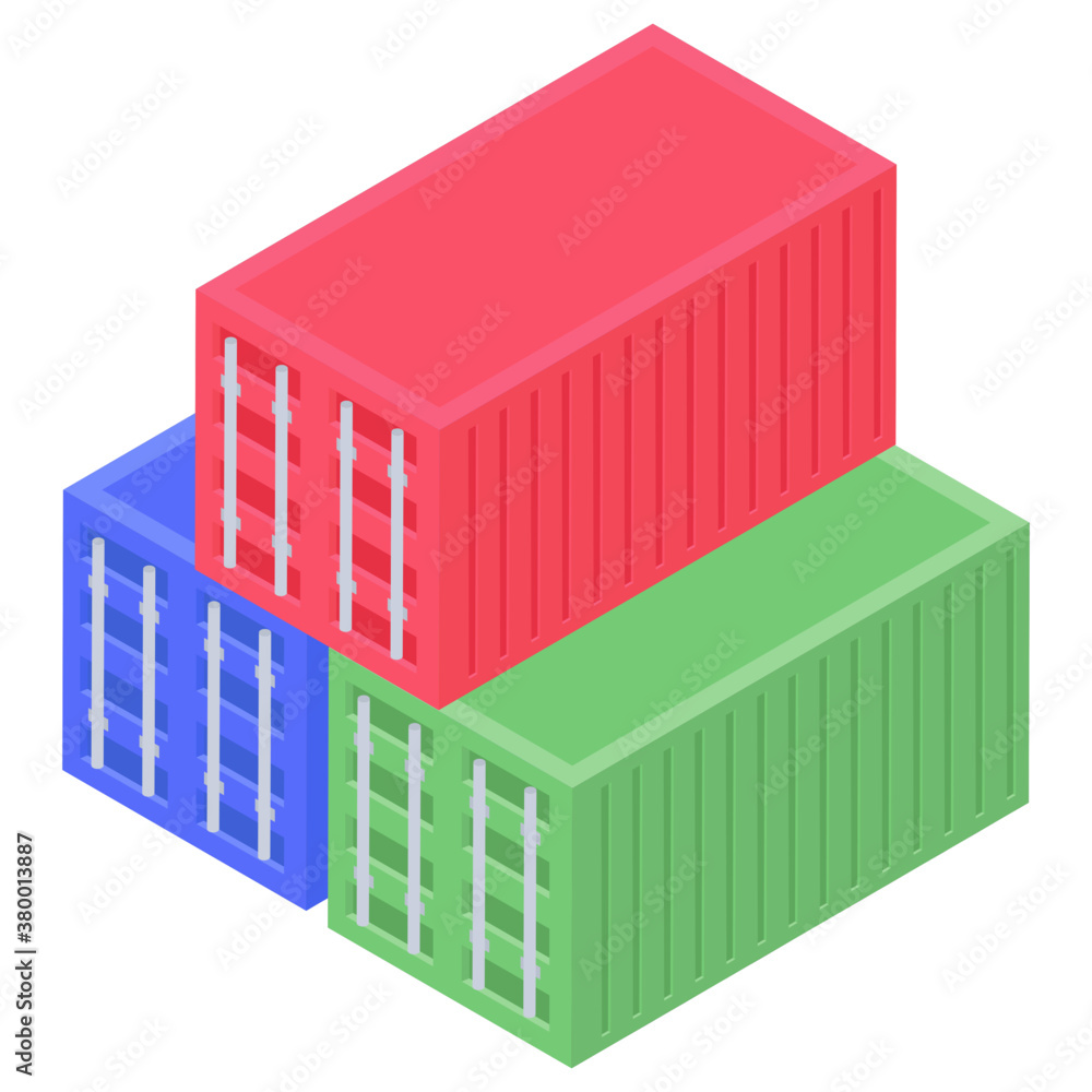 Containers icon in isometric design
Containers icon in isometric design