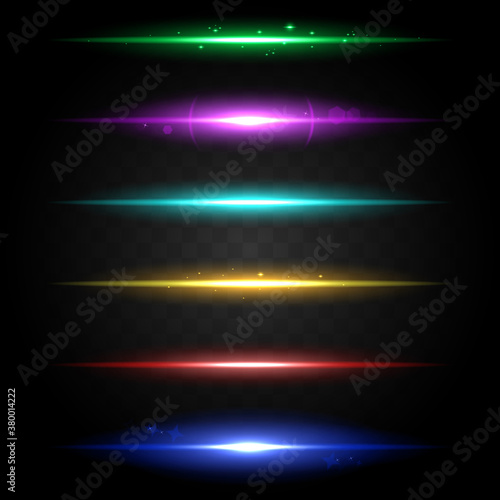 Glowing all colours lines of light