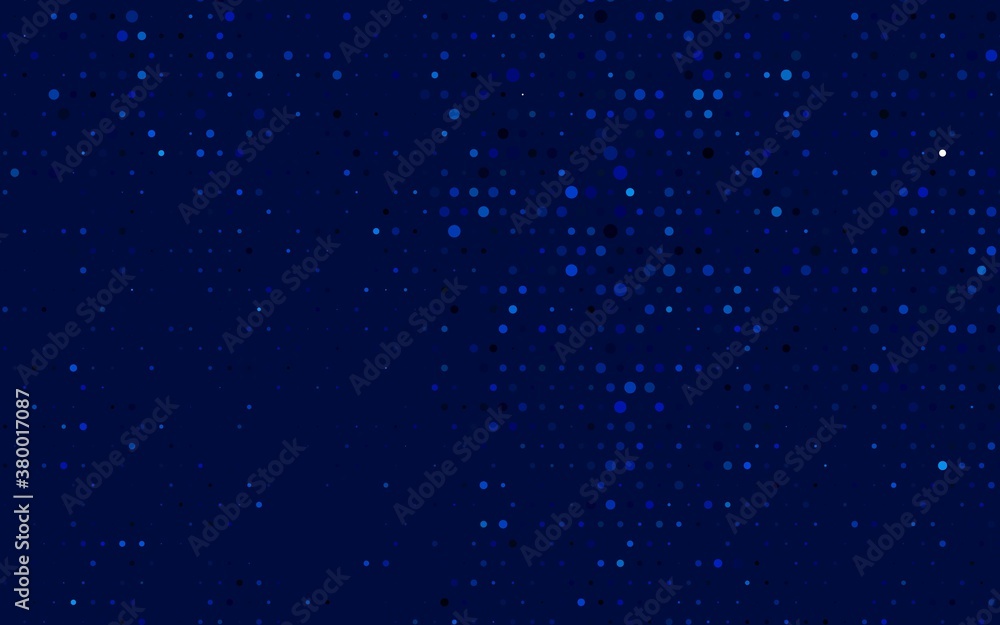 Dark BLUE vector backdrop with dots. Beautiful colored illustration with blurred circles in nature style. Design for business adverts.