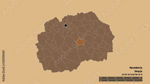 Location of Gradsko, municipality of Macedonia,. Pattern photo