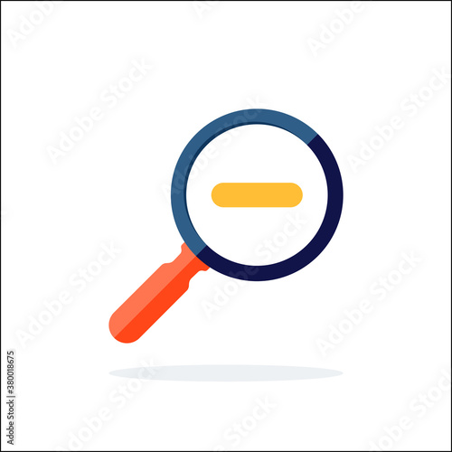 Zoom out icon with minus symbol.