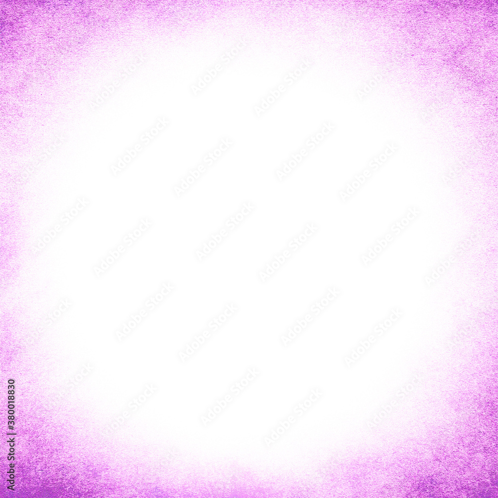 Purple watercolor splatter texture border around a blank white center background.	