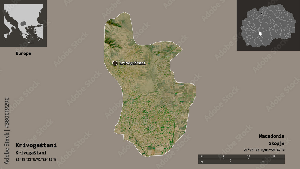 Krivogastani, municipality of Macedonia,. Previews. Satellite