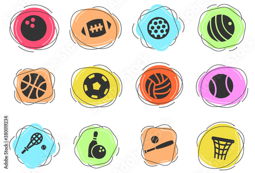 sport balls icon set