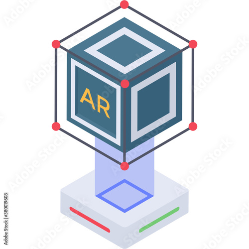 
Advanced technology, augmented reality in isometric icon  
