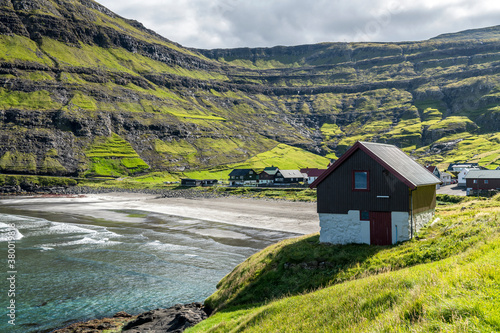 Tjornuvik village in Faroe Islands