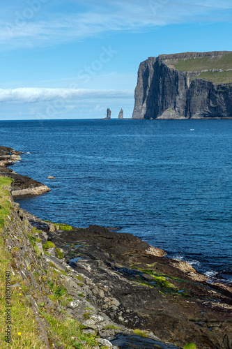 Sea stacks Risin and Kellingin in Faroe Islands