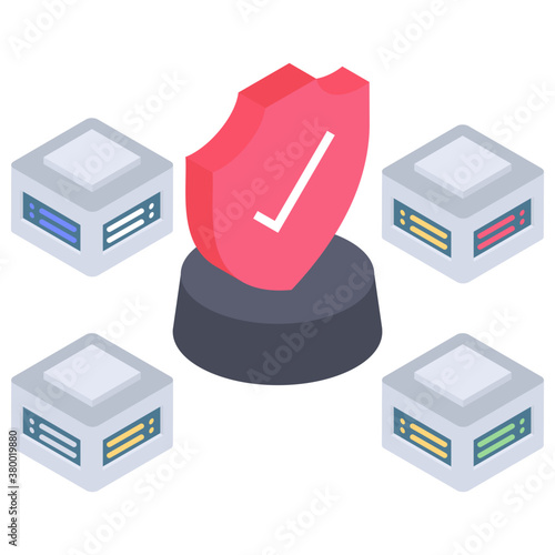 
Secure data centre, isometric vector 
