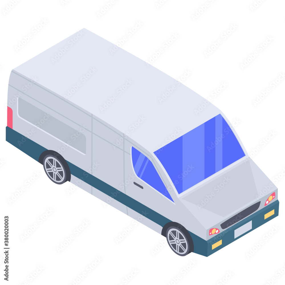 Mini transport coach isometric vector
Mini transport coach isometric vector