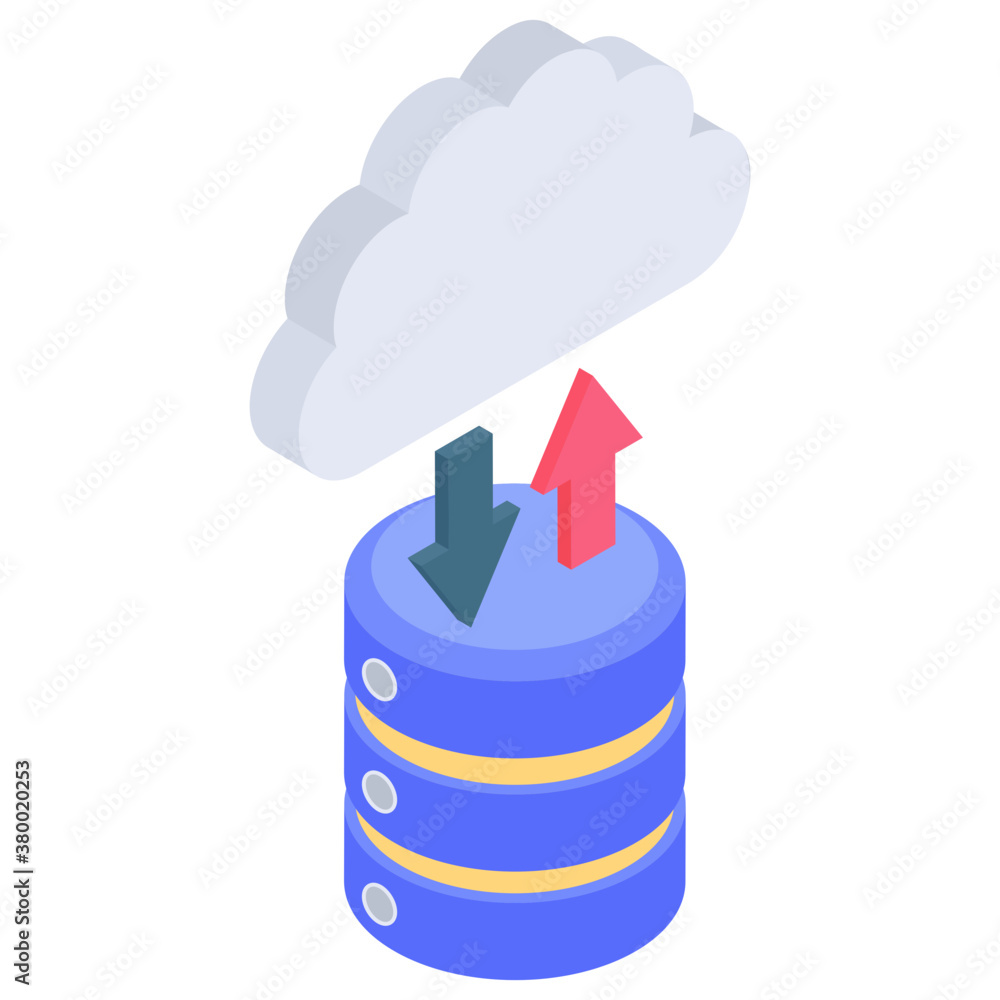Icon of cloud networking in isometric design
Icon of cloud networking in isometric design