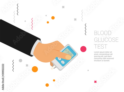 Blood Glucose Test. Home glucometer flat vector