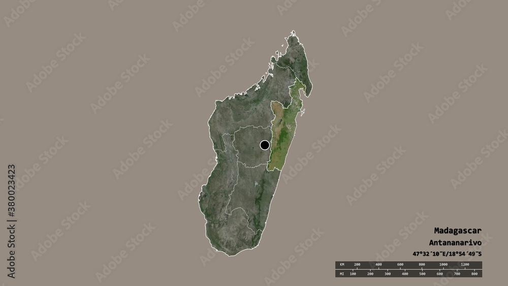 Location of Toamasina, autonomous province of Madagascar,. Satellite