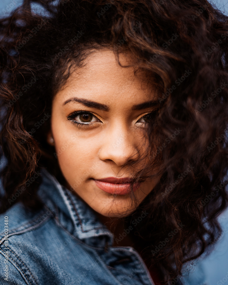 Portrait of Happy Mixed Race Young Woman Portrait of Happy Mixed Race Young Woman