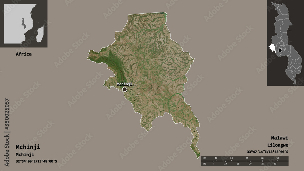 Mchinji, district of Malawi,. Previews. Satellite