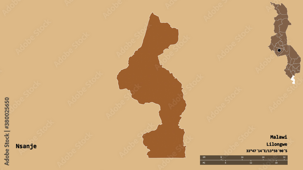 Nsanje, district of Malawi, zoomed. Pattern