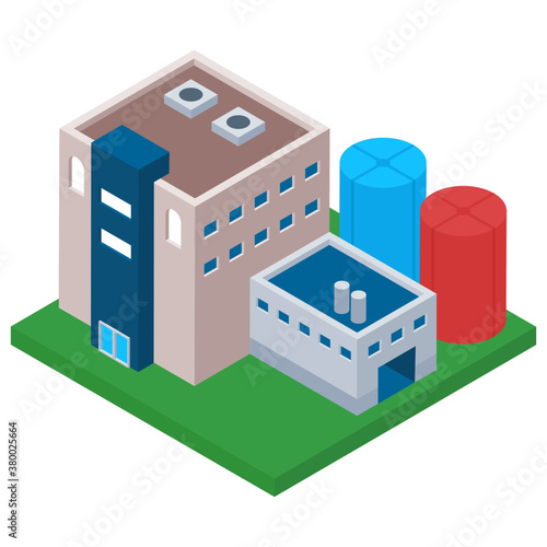  Commercial industry in isometric design 