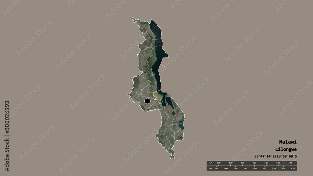 Location of Salima, district of Malawi,. Satellite