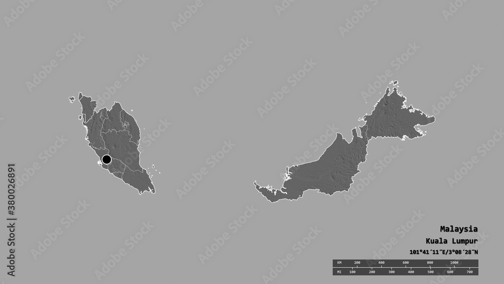 Location of Kedah, state of Malaysia,. Bilevel