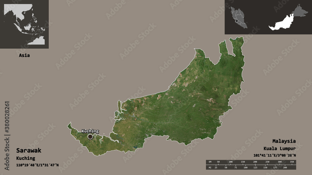 Sarawak, state of Malaysia,. Previews. Satellite