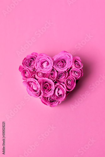 Heart-shaped roses in a box photo