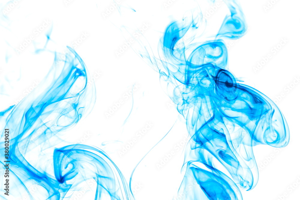 Blue smoke on white background Blue smoke on white background