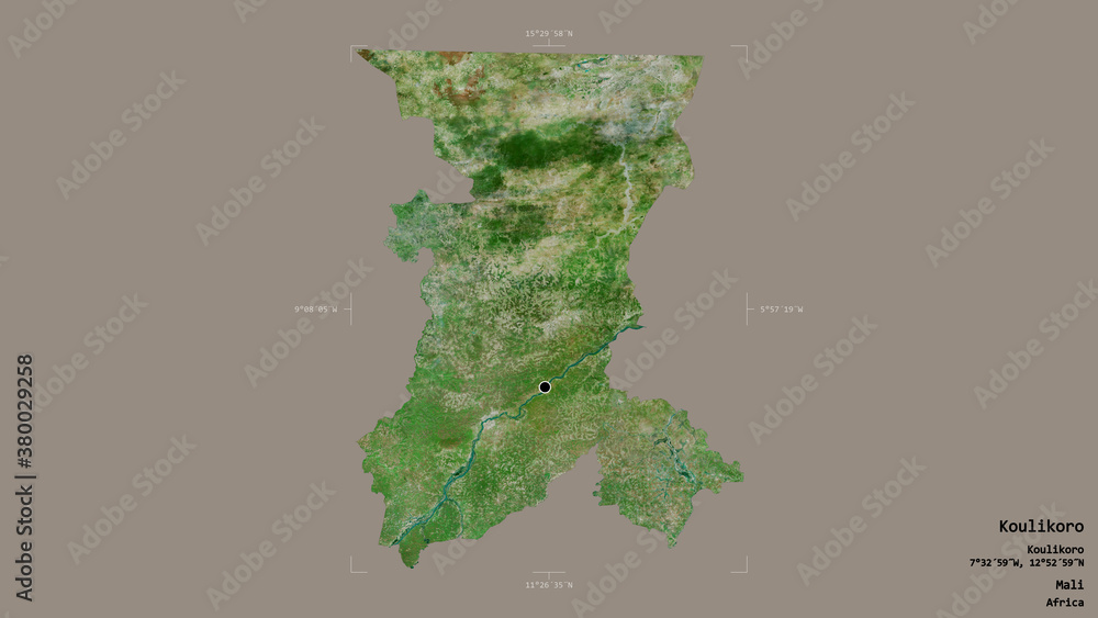 Koulikoro - Mali. Bounding box. Satellite Koulikoro - Mali. Bounding box. Satellite