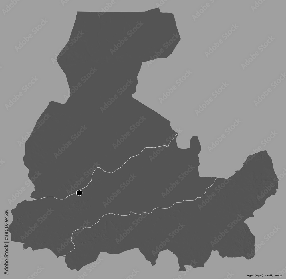 Fototapeta premium Segou, region of Mali, on solid. Bilevel
