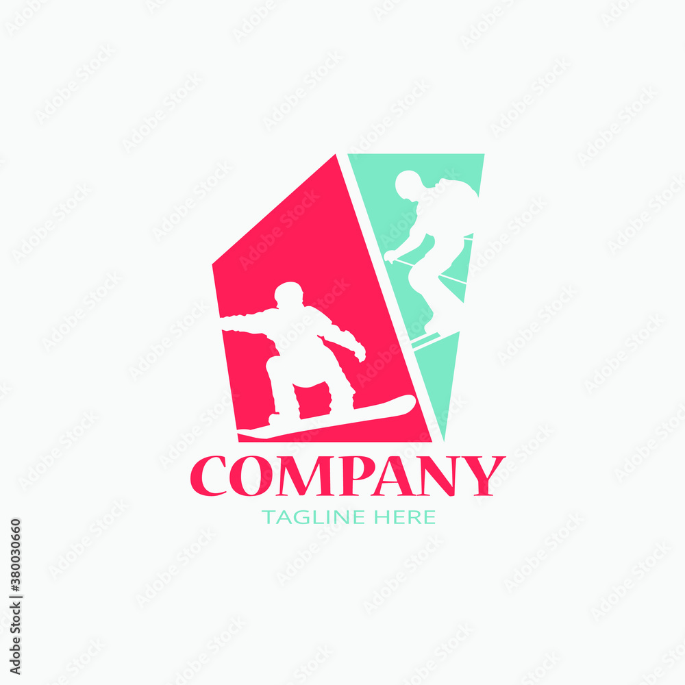 winter sport logo trendy design, snowboarding logo vector trending simple and unique design. winter sport logo trendy design, snowboarding logo vector trending simple and unique design.