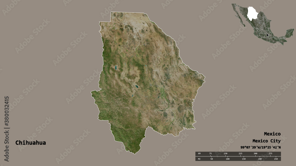 Chihuahua, state of Mexico, zoomed. Satellite