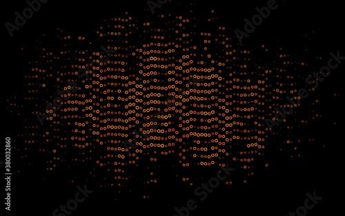 Light Orange vector background with bubbles. Blurred bubbles on abstract background with colorful gradient. Pattern of water, rain drops.