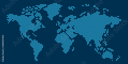 World map pixel art. Vector illustration