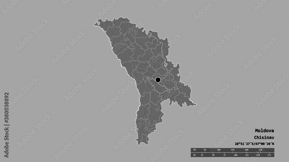 Location of Ialoveni, district of Moldova,. Bilevel