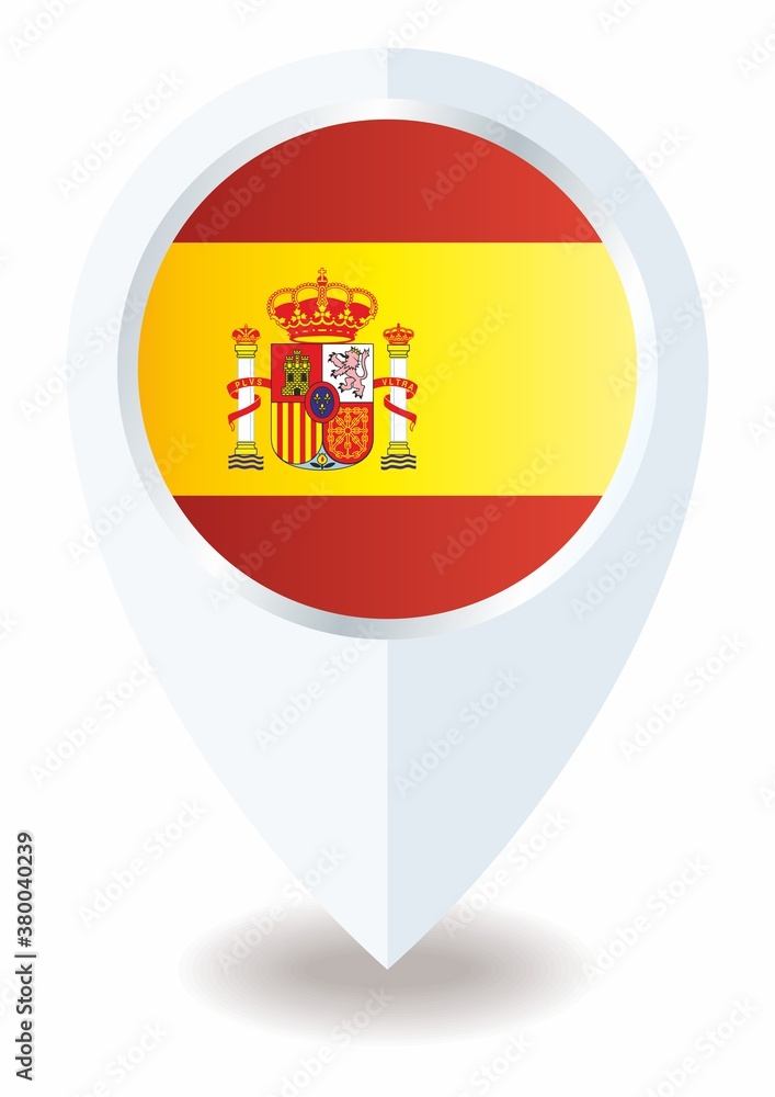 Flag of Spain, location icon for Multipurpose, Kingdom of Spain. Flag of Spain, location icon for Multipurpose, Kingdom of Spain.