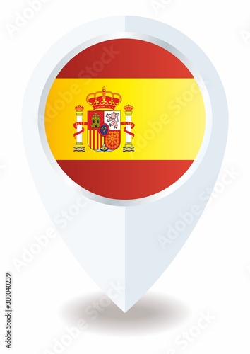 Flag of Spain  location icon for Multipurpose  Kingdom of Spain.