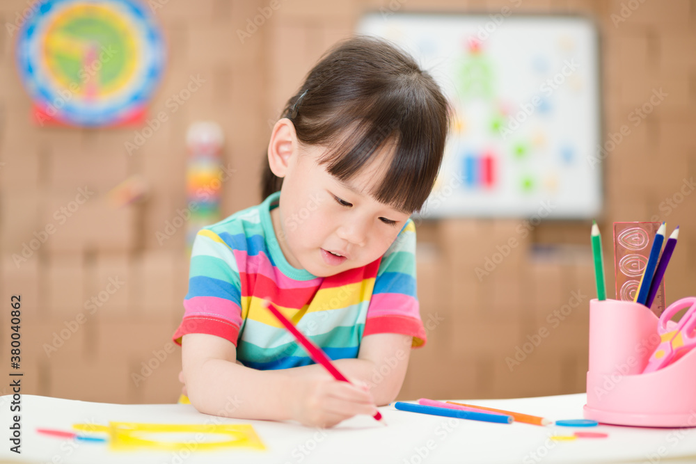 young girl practice drawing different shapes for homeschooling young girl practice drawing different shapes for homeschooling