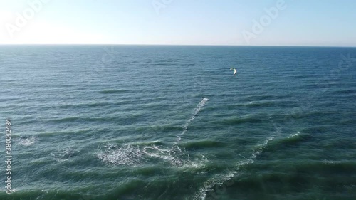 Kitesurfer in Cold Hawaii, Klitmøller, Denmark on the North Sea