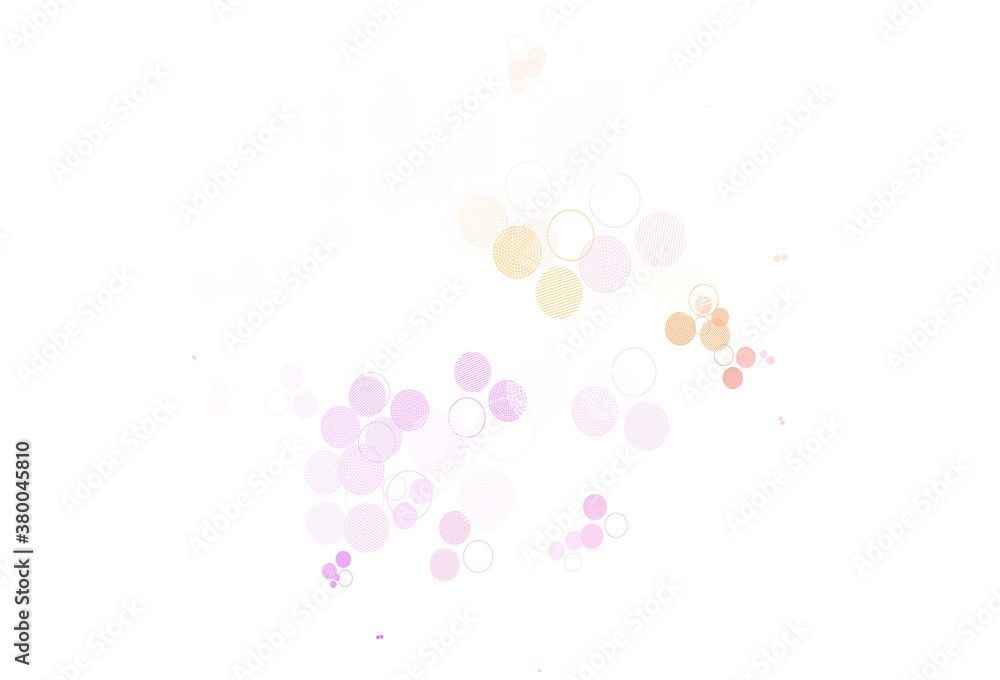 Light Pink, Red vector background with bubbles.