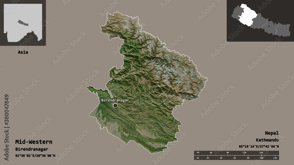 Mid-Western, development region of Nepal,. Previews. Satellite